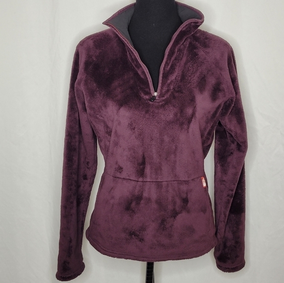 The North Face Women's Standard Fit Deep Plum 1/4 Zip Fleece Pullover - Size M - Picture 5 of 12